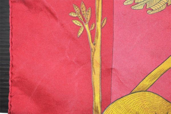 Authentic HERMES Carre 90 Scarf "Alphabet Ⅲ" Silk Bordeaux Red 3549J