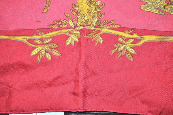 Authentic HERMES Carre 90 Scarf "Alphabet Ⅲ" Silk Bordeaux Red 3549J