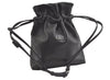 Authentic GUCCI Vintage Shoulder Hand Drawstring Bag Purse Leather Black 3549K