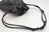 Authentic GUCCI Vintage Shoulder Hand Drawstring Bag Purse Leather Black 3549K