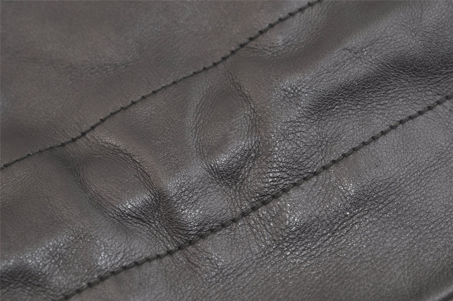 Authentic GUCCI Vintage Shoulder Hand Drawstring Bag Purse Leather Black 3549K