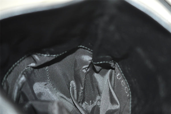 Authentic GUCCI Vintage Shoulder Hand Drawstring Bag Purse Leather Black 3549K