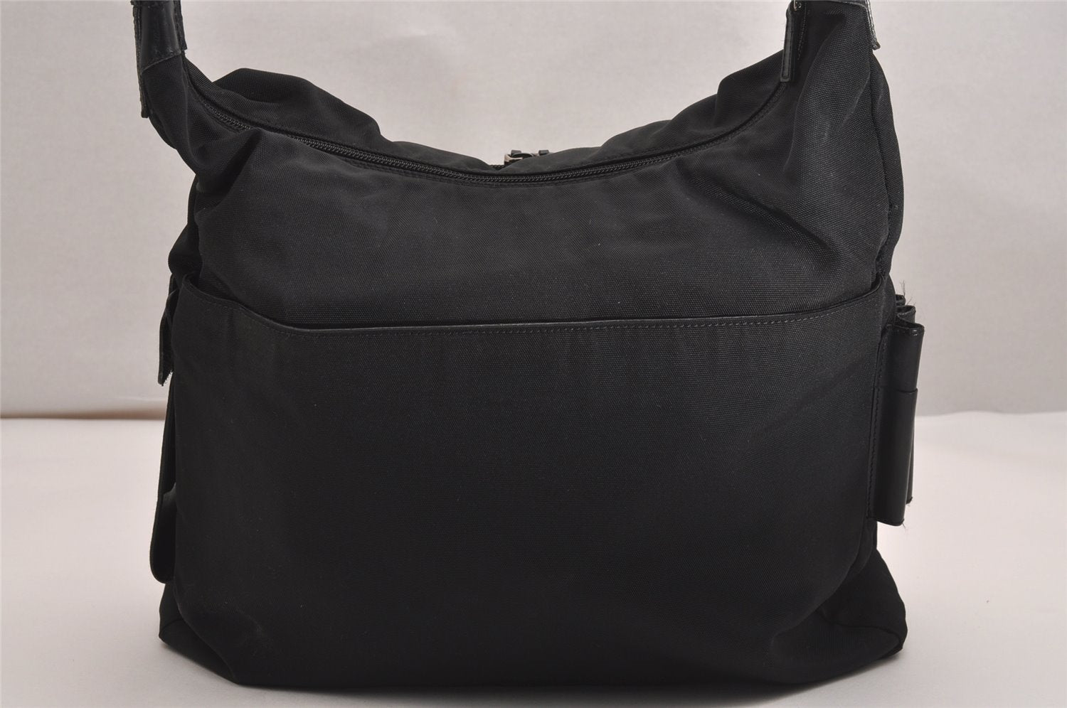 Authentic GUCCI Shoulder Cross Body Bag Nylon Leather 0190312 Black 3550J