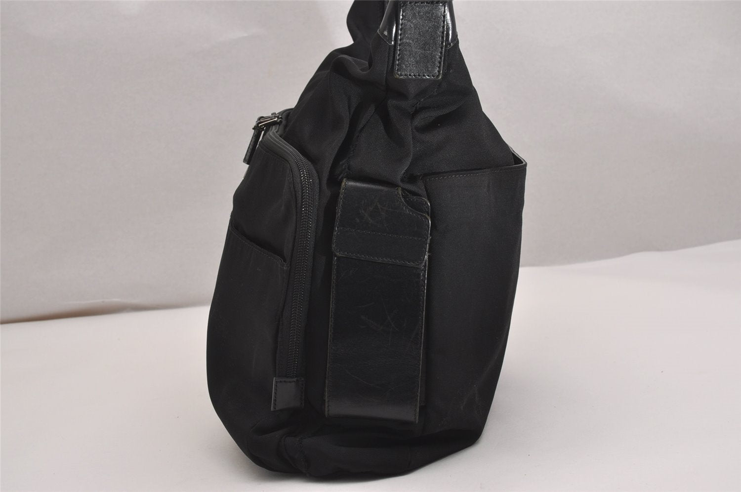 Authentic GUCCI Shoulder Cross Body Bag Nylon Leather 0190312 Black 3550J