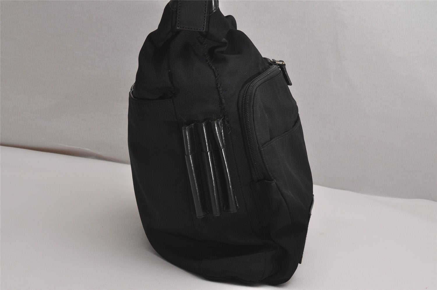 Authentic GUCCI Shoulder Cross Body Bag Nylon Leather 0190312 Black 3550J