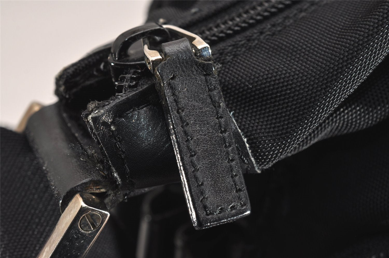 Authentic GUCCI Shoulder Cross Body Bag Nylon Leather 0190312 Black 3550J