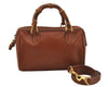 Authentic GUCCI Bamboo 2way Shoulder Hand Bag Purse Leather Brown Junk 3551J