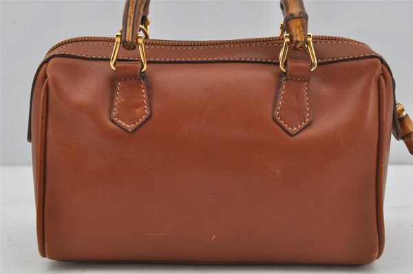 Authentic GUCCI Bamboo 2way Shoulder Hand Bag Purse Leather Brown Junk 3551J
