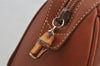 Authentic GUCCI Bamboo 2way Shoulder Hand Bag Purse Leather Brown Junk 3551J