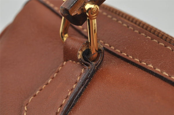 Authentic GUCCI Bamboo 2way Shoulder Hand Bag Purse Leather Brown Junk 3551J