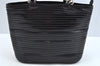 Authentic GUCCI Vintage Bamboo Tote Hand Bag Enamel Black 3552J