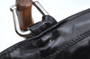 Authentic GUCCI Vintage Bamboo Tote Hand Bag Enamel Black 3552J