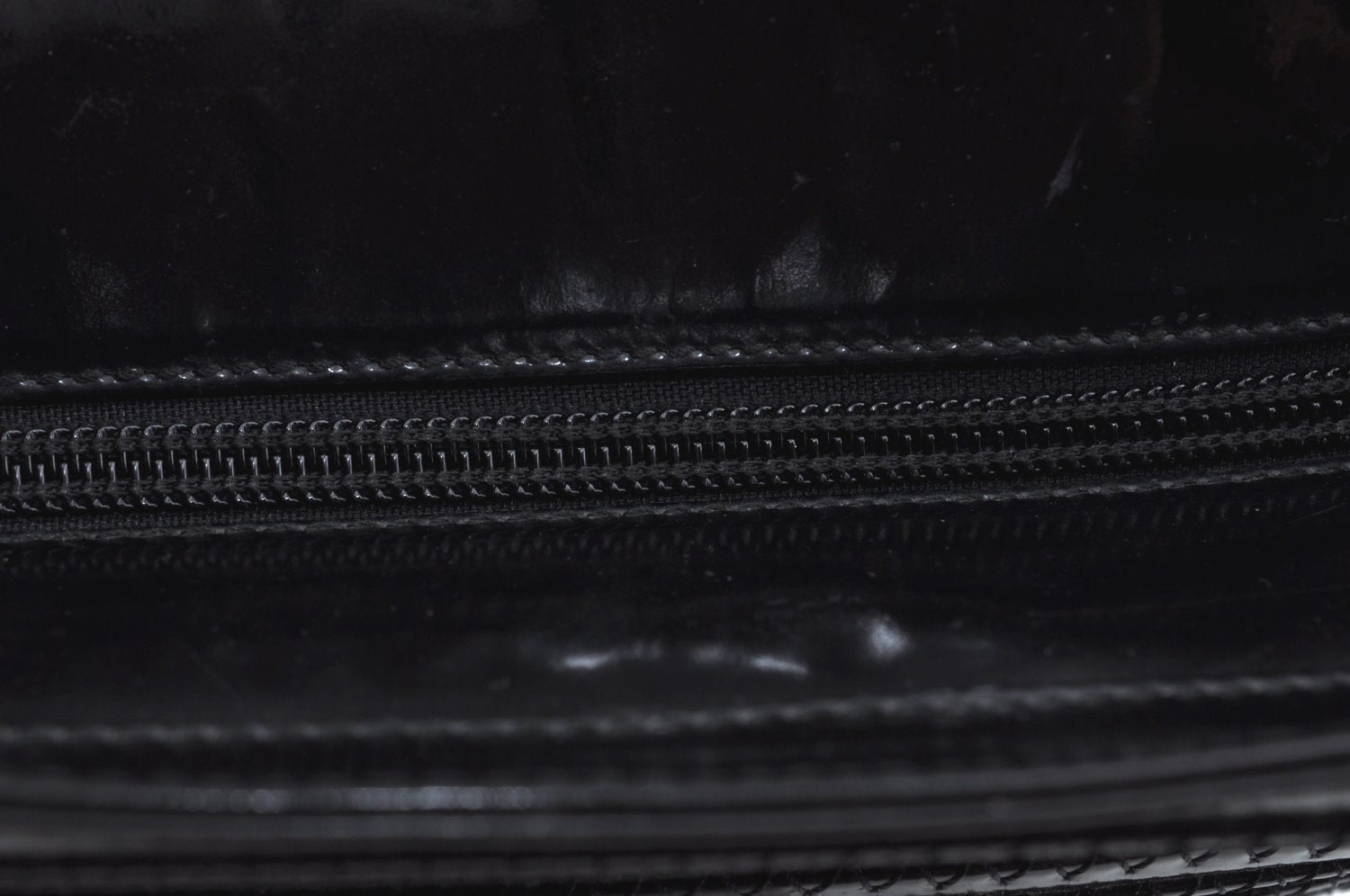 Authentic GUCCI Vintage Bamboo Tote Hand Bag Enamel Black 3552J