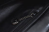 Authentic GUCCI Vintage Bamboo Tote Hand Bag Enamel Black 3552J