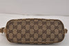 Authentic GUCCI Sherry Line Hand Bag Pouch GG Canvas Leather 141809 Brown 3553K