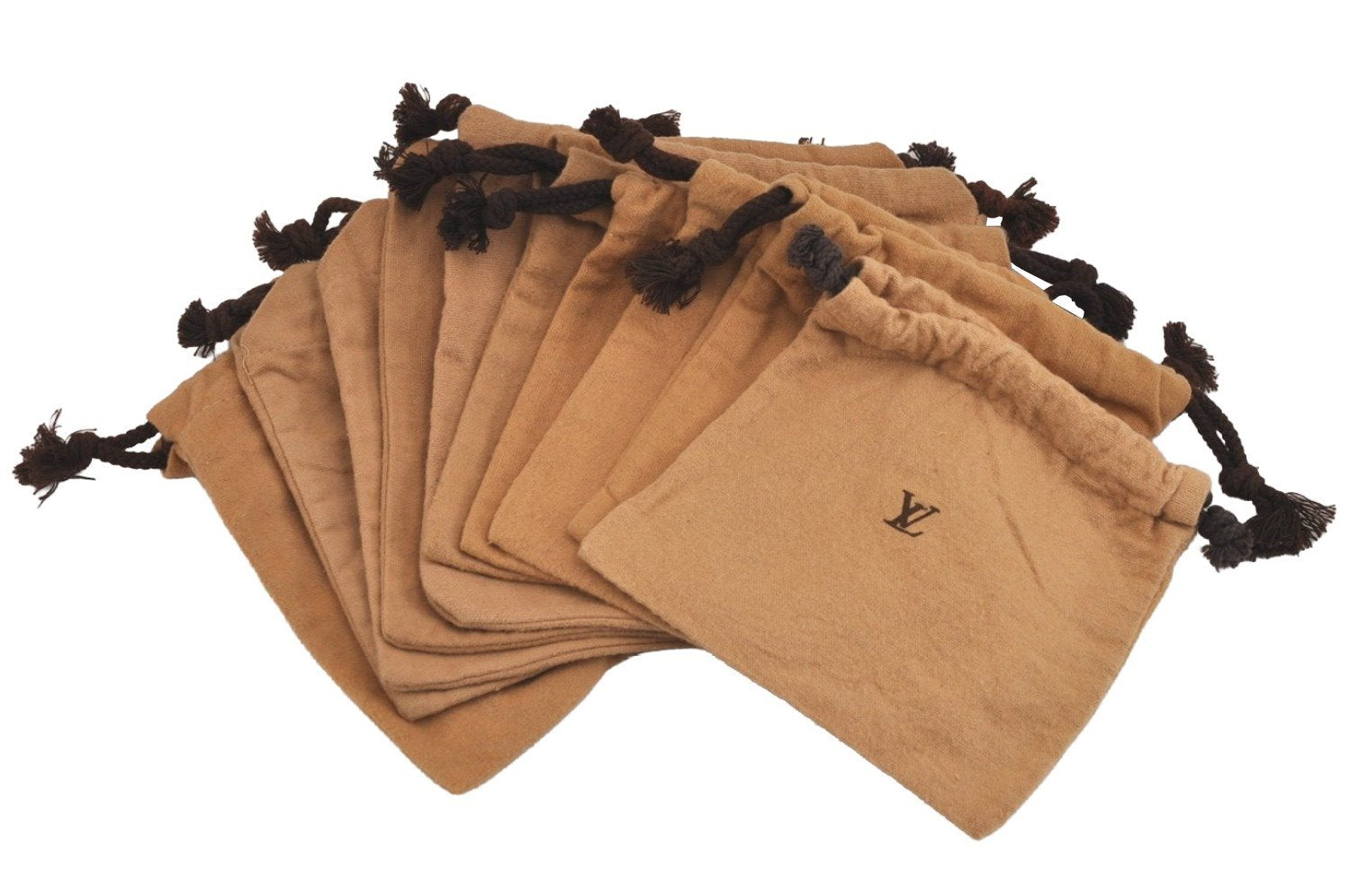 Authentic Louis Vuitton Dust Bag 10 Set Cotton Beige 8.3x7.5x0.2 LV 3554J