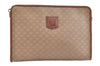 Authentic CELINE Macadam Blason Pattern Clutch Hand Bag PVC Leather Beige 3554K