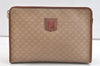 Authentic CELINE Macadam Blason Pattern Clutch Hand Bag PVC Leather Beige 3554K