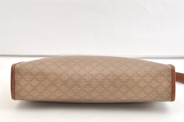 Authentic CELINE Macadam Blason Pattern Clutch Hand Bag PVC Leather Beige 3554K
