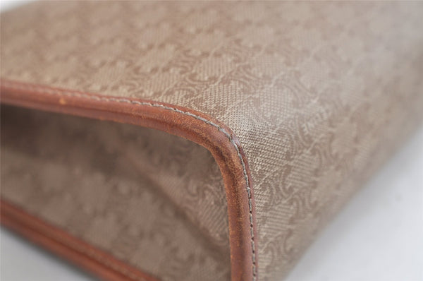 Authentic CELINE Macadam Blason Pattern Clutch Hand Bag PVC Leather Beige 3554K