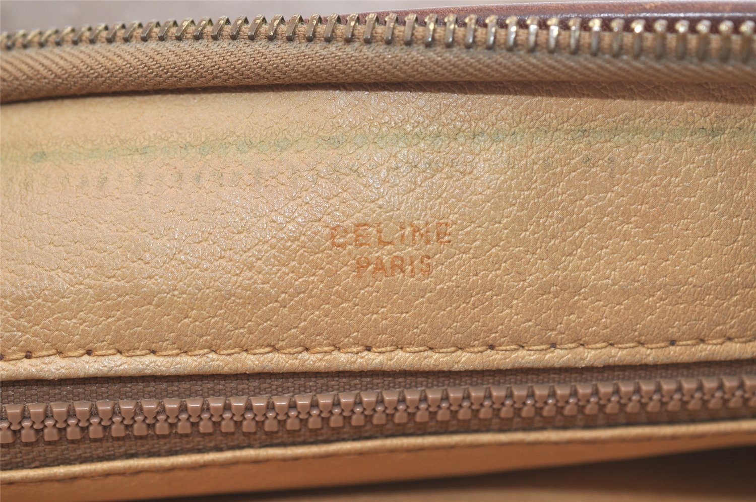 Authentic CELINE Macadam Blason Pattern Clutch Hand Bag PVC Leather Beige 3554K