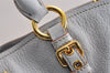 Authentic MIU MIU Vintage Leather 2Way Shoulder Tote Bag Light Gray 3555J