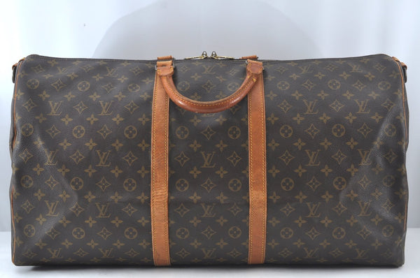 Authentic Louis Vuitton Monogram Keepall Bandouliere 50 M41416 Boston Bag 3556I