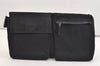 Authentic GUCCI Vintage Waist Body Bag Purse GG Canvas Leather 28566 Black 3557J