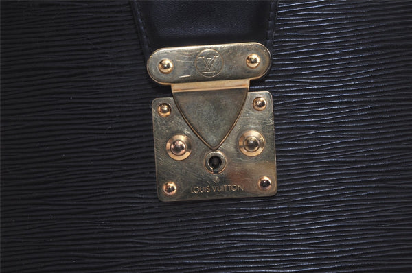 Authentic Louis Vuitton Epi Serviette Fermoir Briefcase M54352 Black LV 3557K