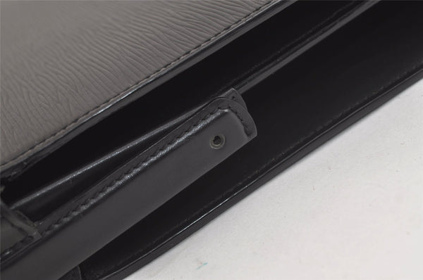 Authentic Louis Vuitton Epi Serviette Fermoir Briefcase M54352 Black LV 3557K