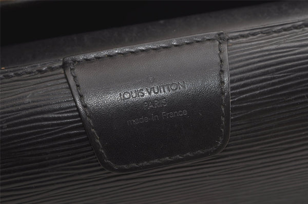 Authentic Louis Vuitton Epi Serviette Fermoir Briefcase M54352 Black LV 3557K