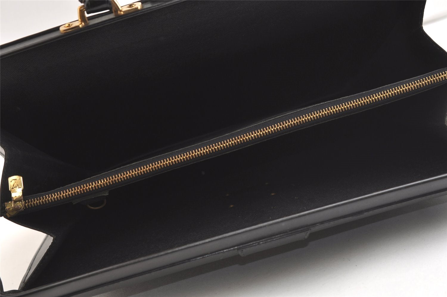 Authentic Louis Vuitton Epi Serviette Fermoir Briefcase M54352 Black LV 3557K