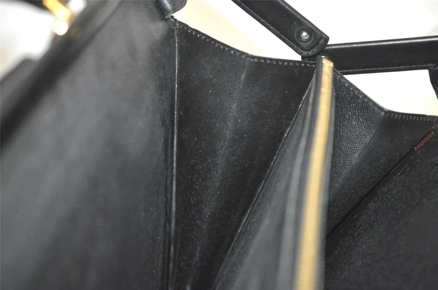 Authentic Louis Vuitton Epi Serviette Fermoir Briefcase M54352 Black LV 3557K