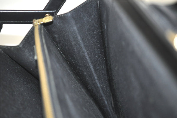 Authentic Louis Vuitton Epi Serviette Fermoir Briefcase M54352 Black LV 3557K