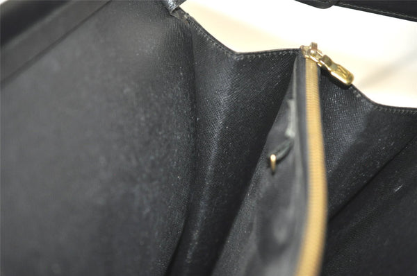 Authentic Louis Vuitton Epi Serviette Fermoir Briefcase M54352 Black LV 3557K