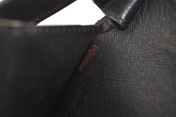 Authentic Louis Vuitton Epi Serviette Fermoir Briefcase M54352 Black LV 3557K
