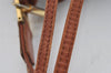 Authentic MCM Visetos Leather Drawstring Shoulder Cross Body Bag Brown 3558I