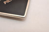 Authentic PRADA Metal Logo Key Ring Charm Silver Plating M713 Black 3558J
