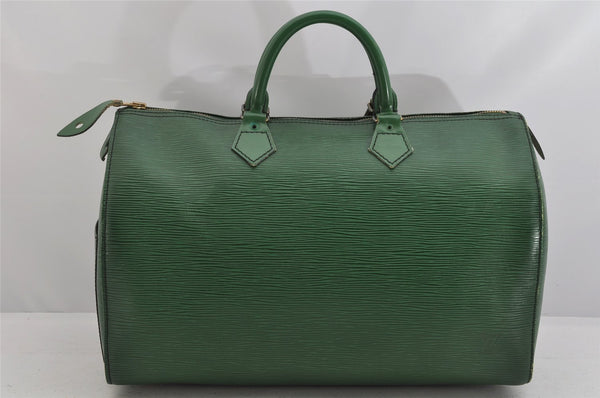 Authentic Louis Vuitton Epi Speedy 35 Hand Boston Bag Green M42994 LV 3558K