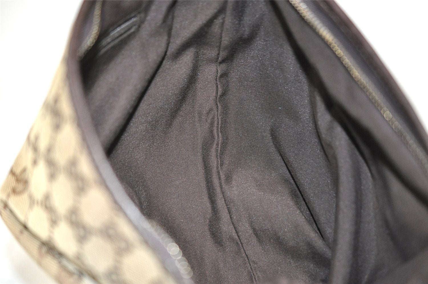 Authentic GUCCI Abbey Shoulder Cross Bag GG Canvas Leather 131326 Brown 3559I