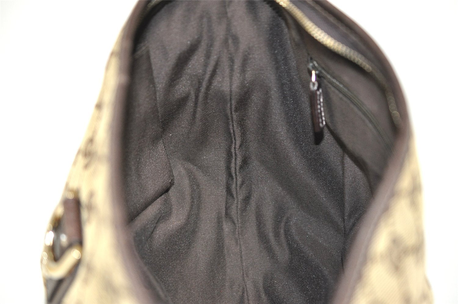 Authentic GUCCI Abbey Shoulder Cross Bag GG Canvas Leather 131326 Brown 3559I