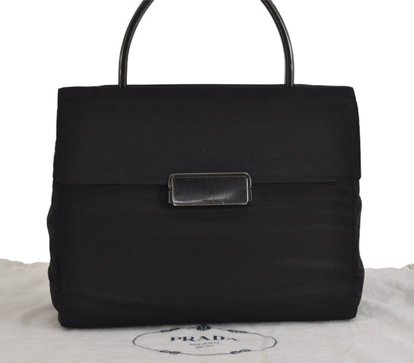 Authentic PRADA Vintage Nylon Tessuto Hand Bag Purse Black 3559J