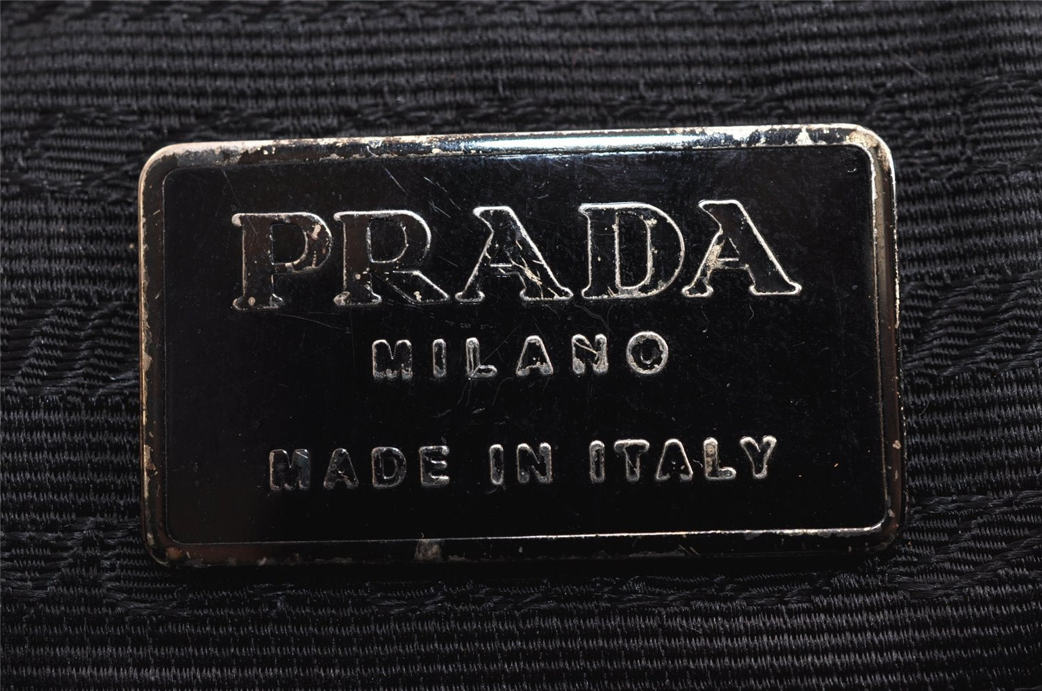 Authentic PRADA Vintage Nylon Tessuto Hand Bag Purse Black 3559J