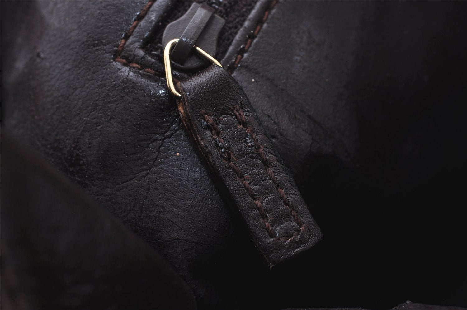 Authentic GUCCI Vintage Bamboo 2Way Shoulder Tote Bag Leather Brown 3561I