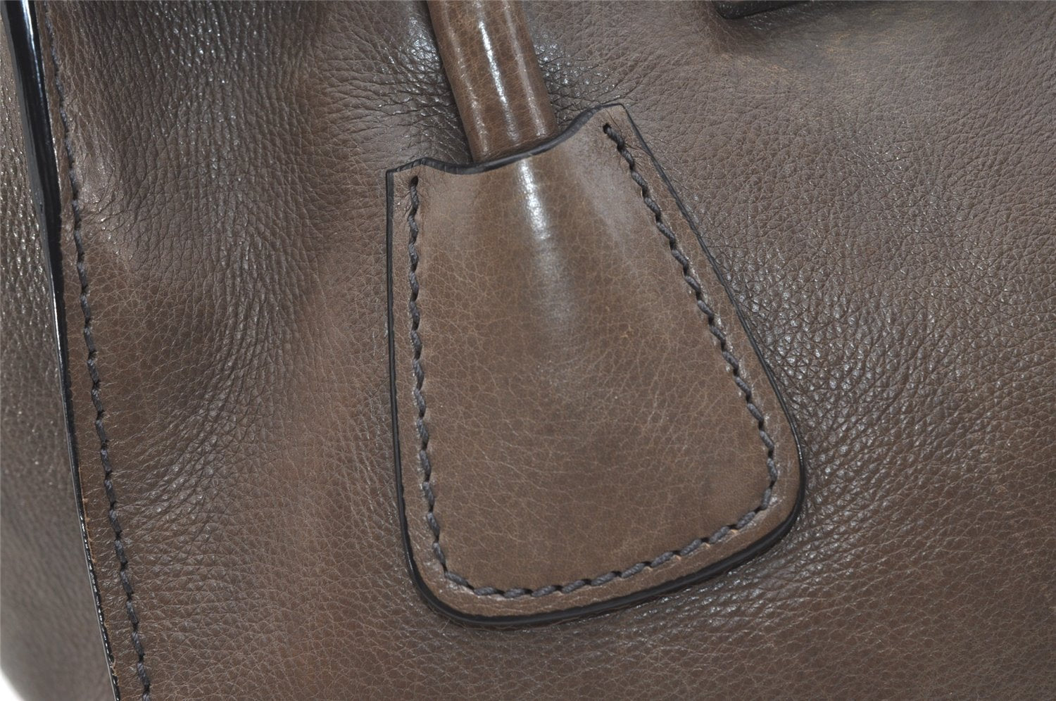Authentic PRADA Glace Calf Leather Nappa 2Way Tote Bag BN2665 Brown 3561J