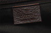 Authentic GUCCI Web Sherry Line Tote Bag GG Nylon Leather 131231 Brown 3561K