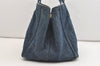 Authentic PRADA Canapa M Denim Tote Hand Bag Blue 3562J
