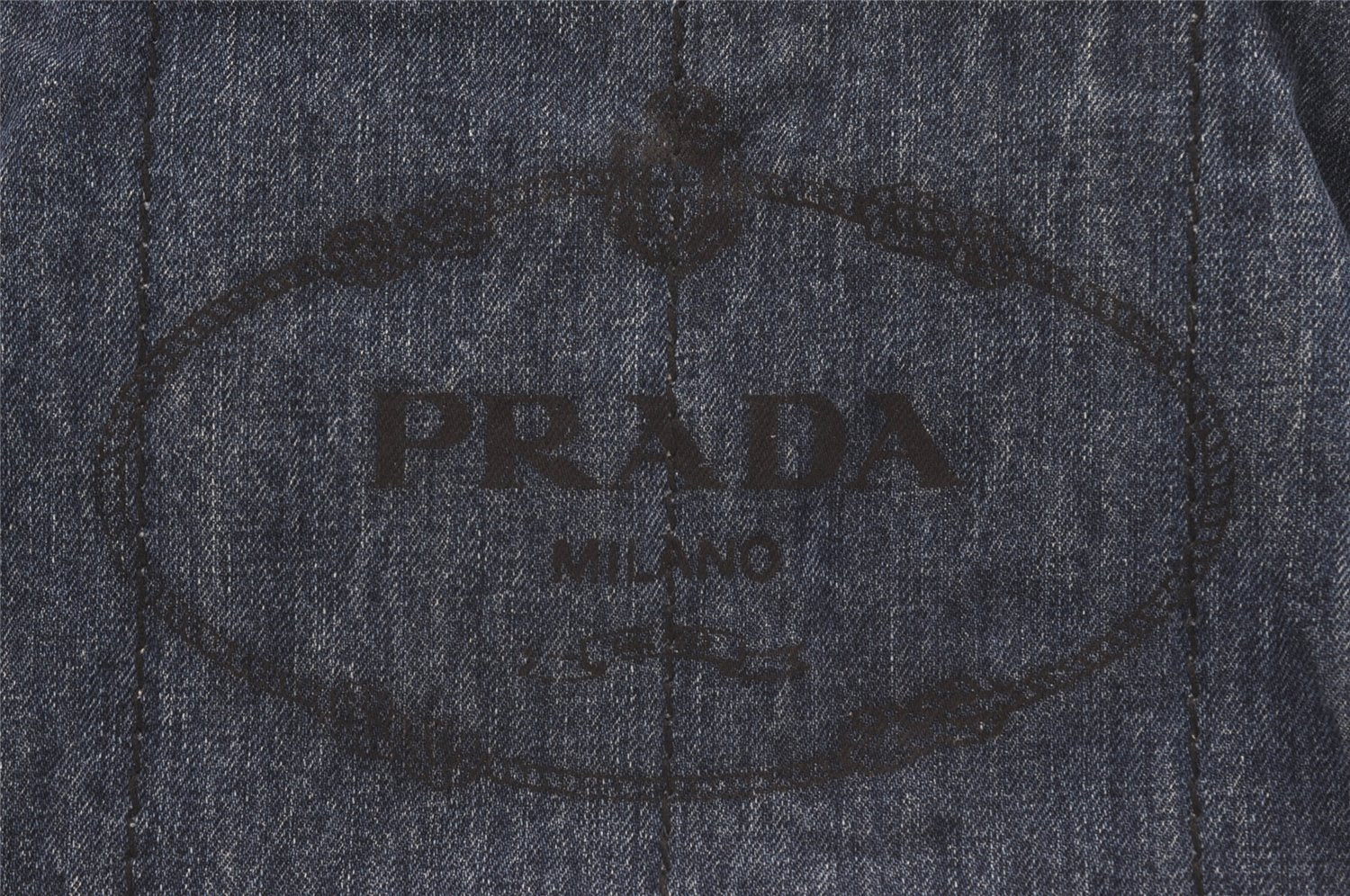Authentic PRADA Canapa M Denim Tote Hand Bag Blue 3562J