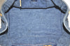 Authentic PRADA Canapa M Denim Tote Hand Bag Blue 3562J