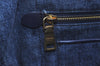 Authentic PRADA Canapa M Denim Tote Hand Bag Blue 3562J